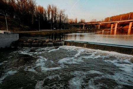 Body Of Water Surround By Trees photo