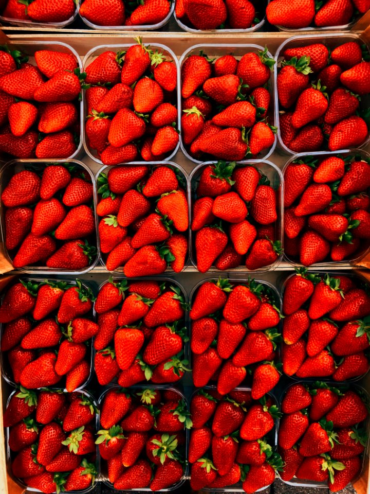 Top View Photography Of Strawberries On Containers