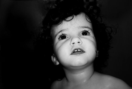Grayscale Photography Of Toddler