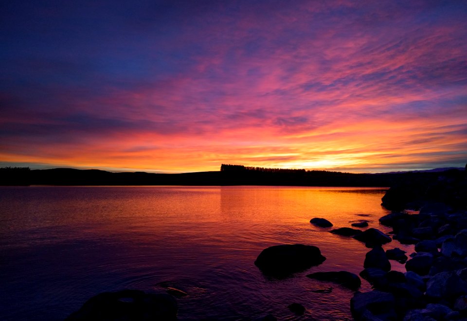 Scenic View Of Lake During Dawn