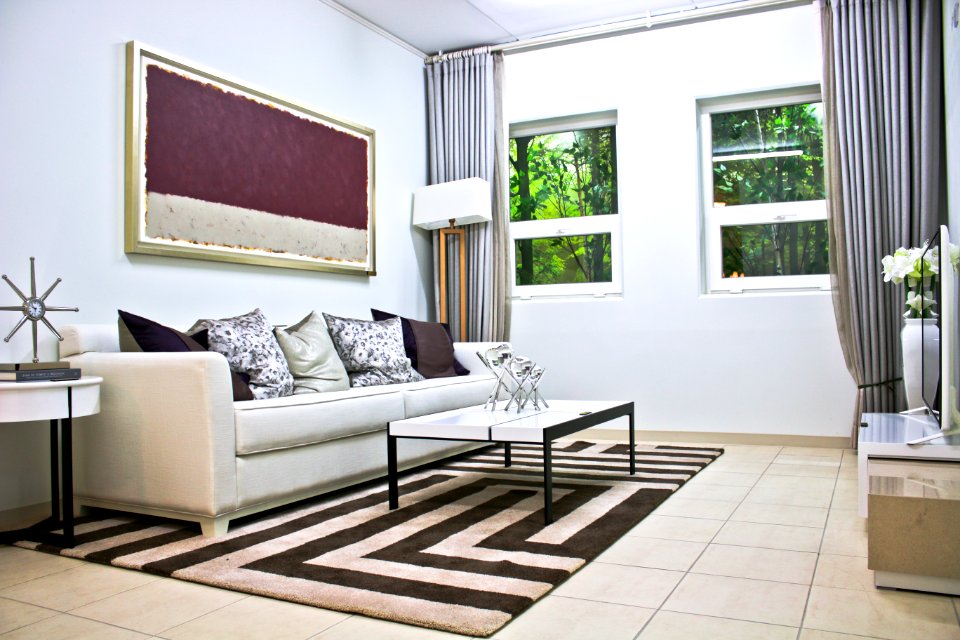 White Living Room Beside Window