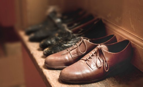 Close-Up Photography Of Brown Leather Shoes photo