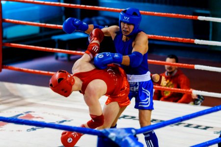 Two Fighters Doing Sparring Match