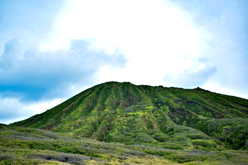 Green Mountain Under White Cloudy Sky