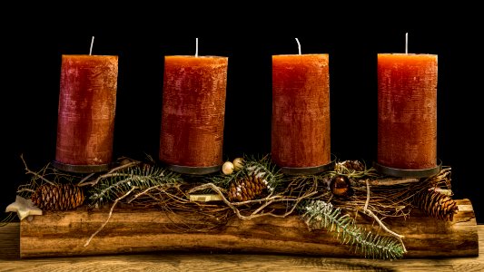 Four Brown Wax Candles photo