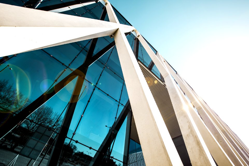 White Building In Worms Eye Photography