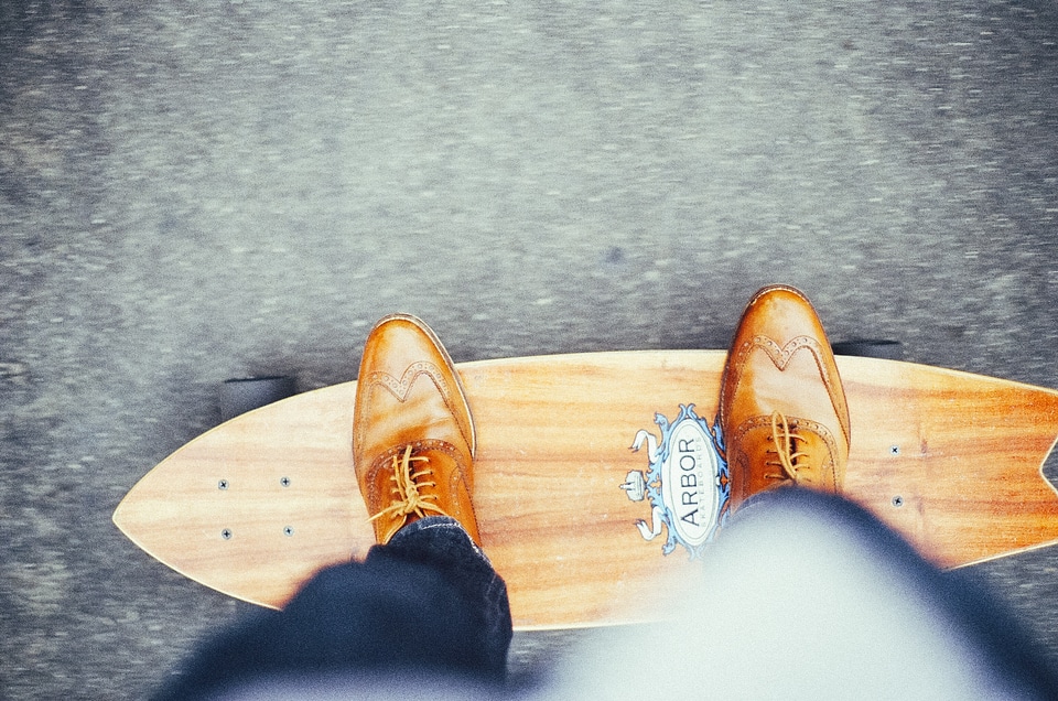 Skateboarding skater board