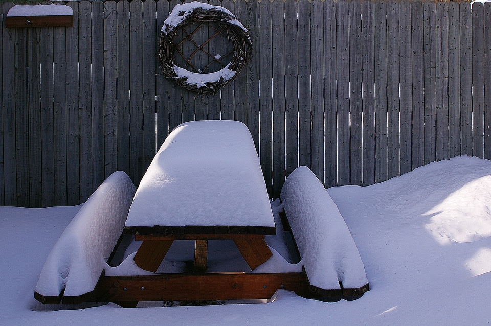 Fence seating outdoors