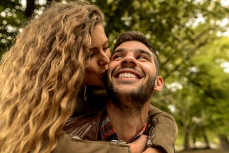 Woman Kissing A Man photo