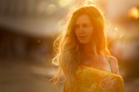Womens Yellow Textile