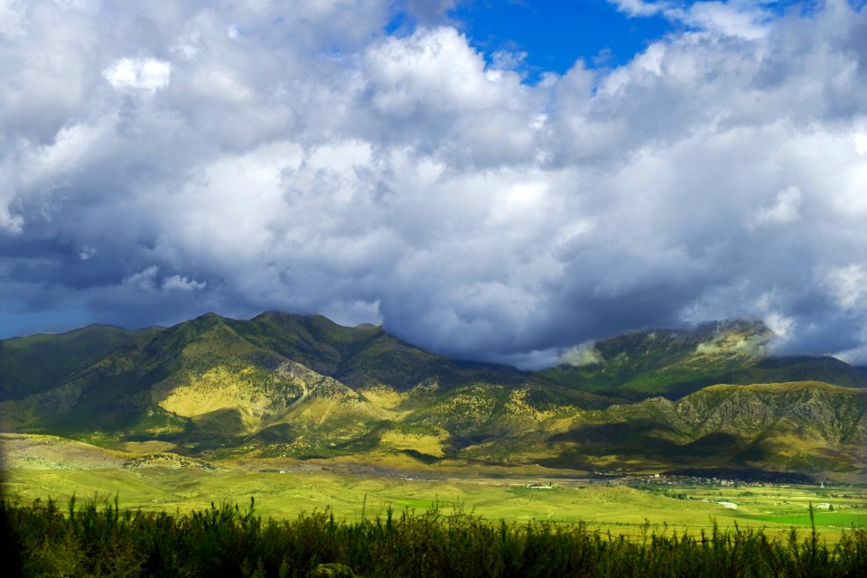 Highland Sky Grassland Mount Scenery