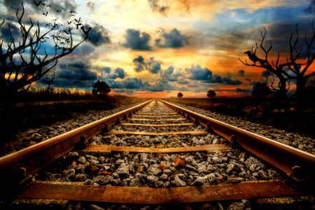 Track Sky Cloud Horizon