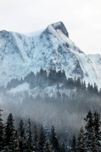 Mountainous Landforms Winter Mountain Snow photo