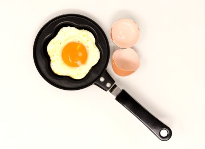 Frying Pan Egg Cutlery Tableware photo