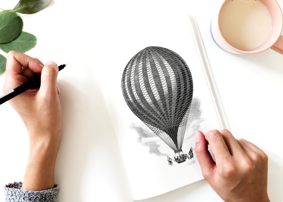Hot Air Balloon Sketch