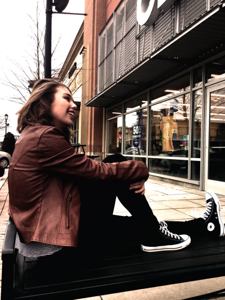 Woman Wearing Brown Leather Jacket