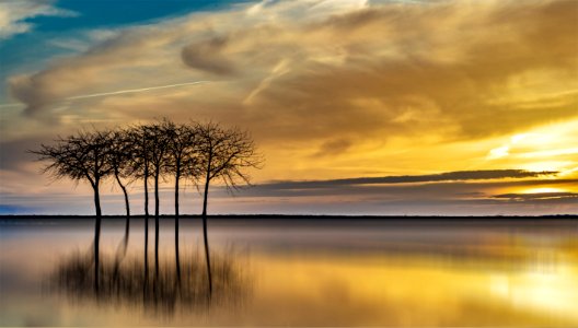 Sky Reflection Horizon Water
