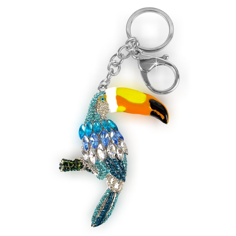 Key ring pendant toucan colored