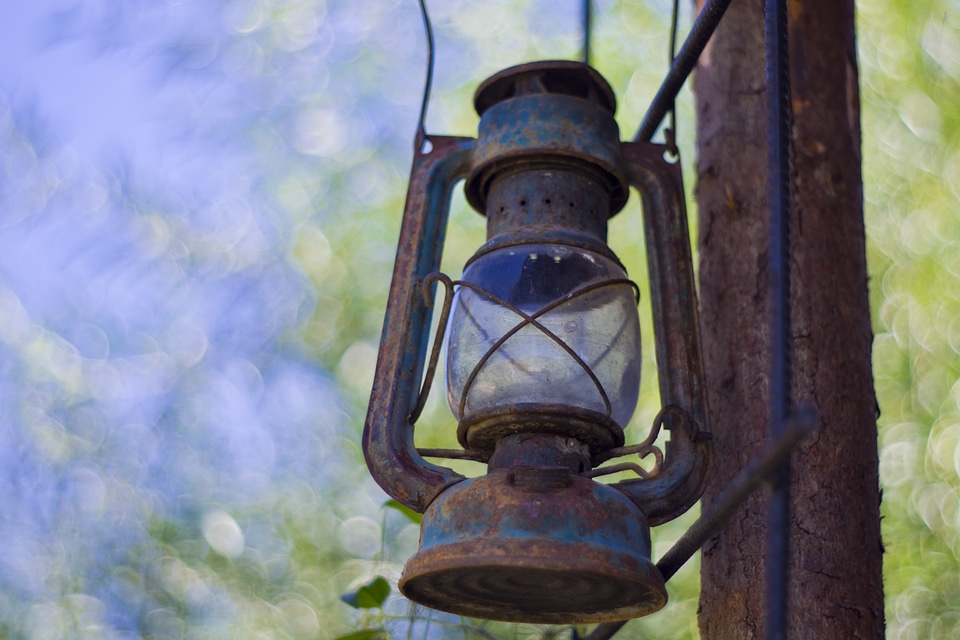 Vintage lantern oil lamp photo