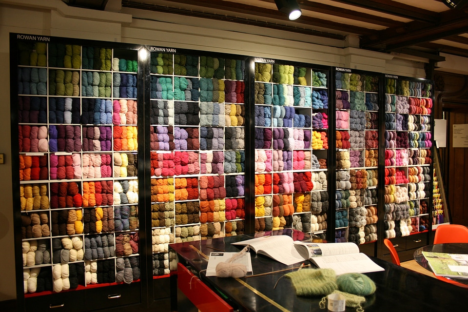 Crochet wool shop colored wool