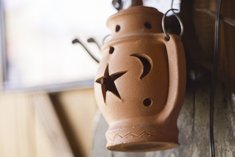 Terracotta lantern lamp shade photo