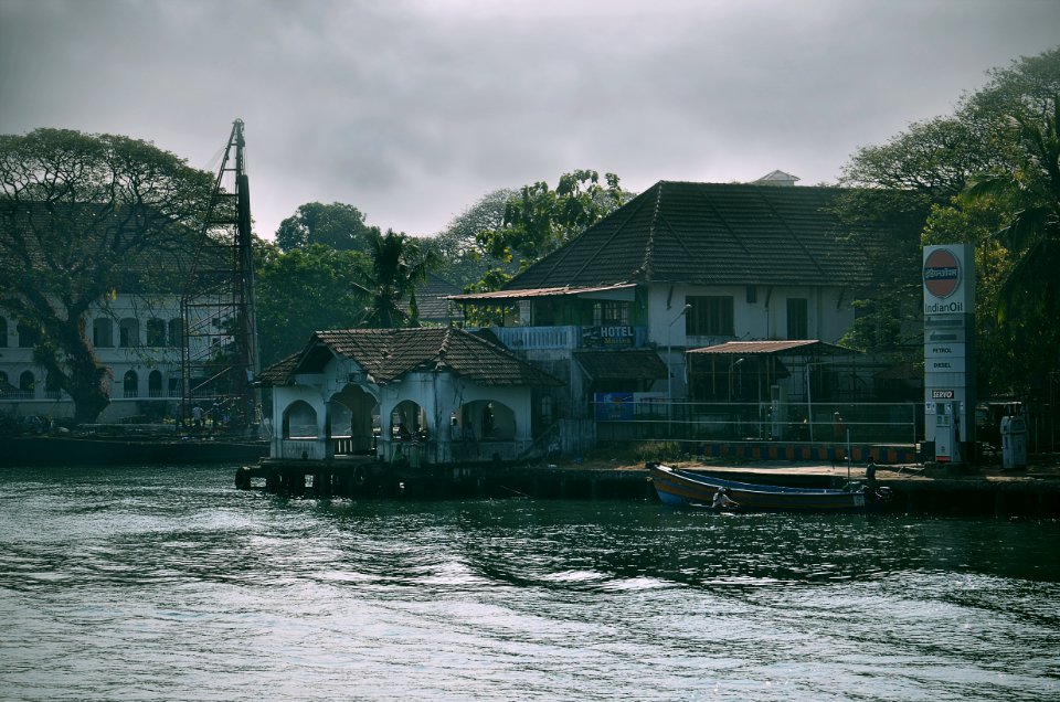 Village Near Body Of Water