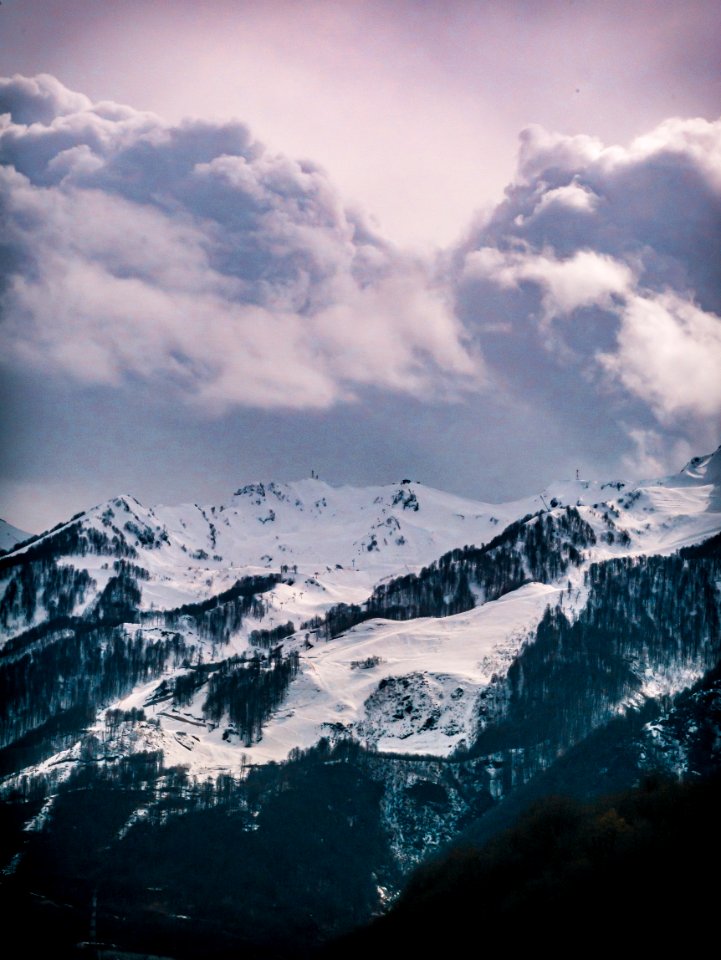 Photography Of Snow Capped Mountain Under Cloudy Sky