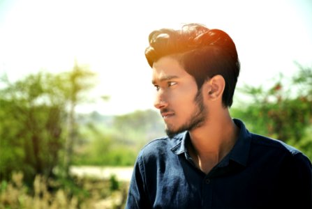 Man Looking On Left