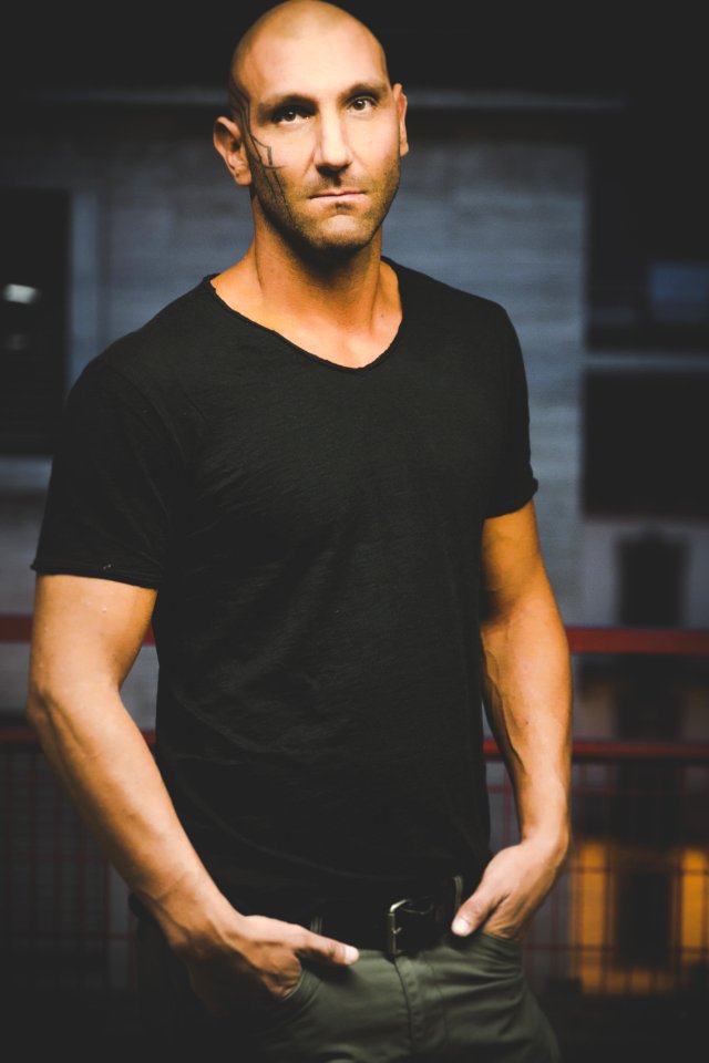 Man Wearing Black Crew-neck Shirt