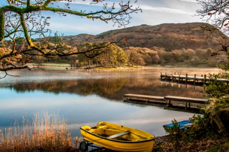 Landscape Photography Of Yellow Punt Boat On Shoreline