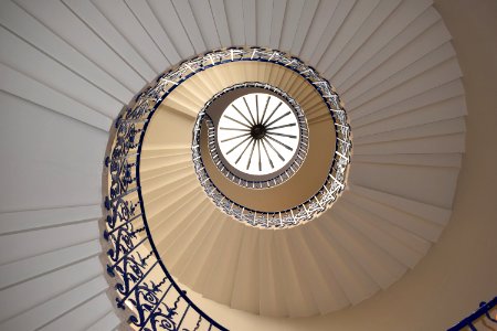 White Concrete Spiral Stairway photo