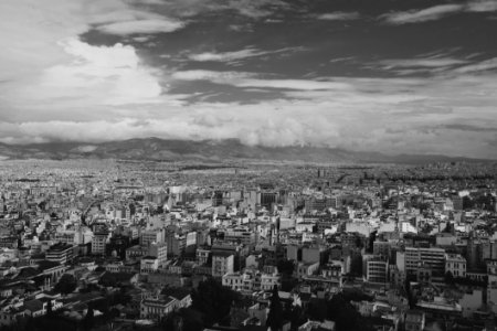 Monochrome Photography Of City