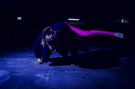 Woman Wearing Purple Leggings Dancing Hip Hop