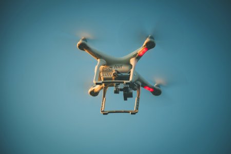 Worms Eyeview Photo Of White Quadcopter