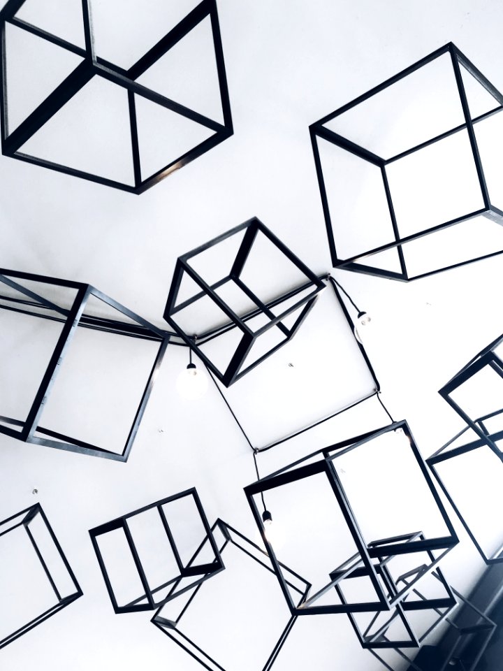 Gray Metal Cubes Decorative