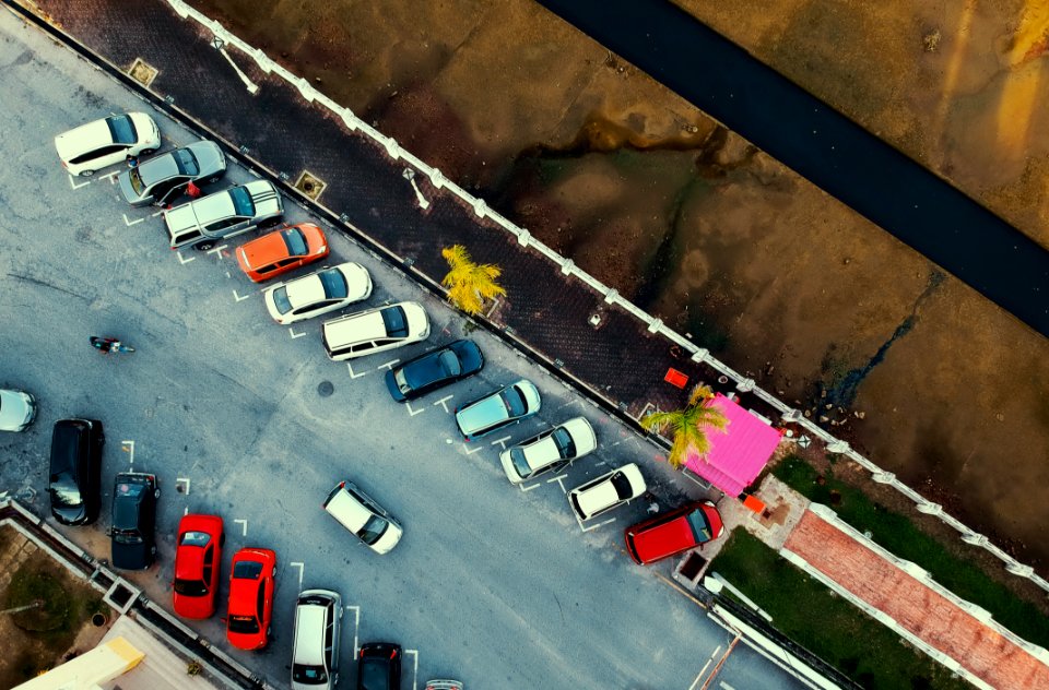 Birds Eye View Of Parked Cars