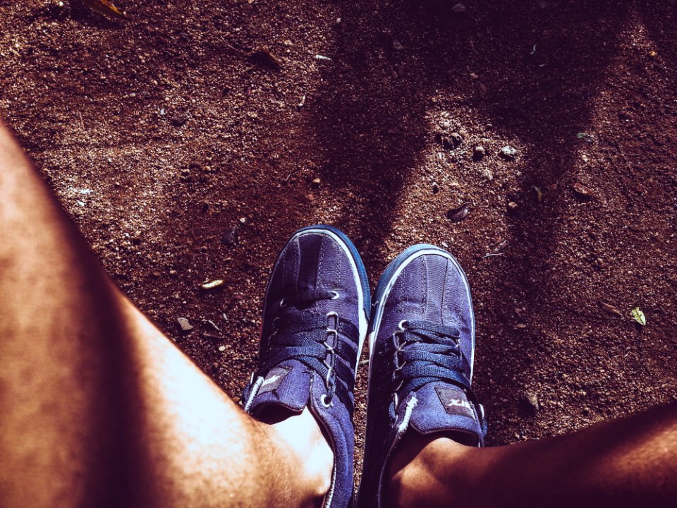 Photo Of Pair Of Blue Sneakers