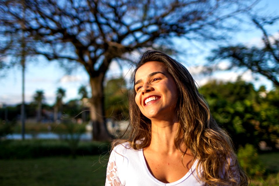 Woman Wearing White Top photo