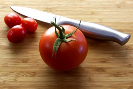 Tomatoes Near Knife