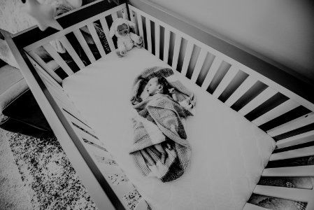 Black And White Photo Of Baby photo