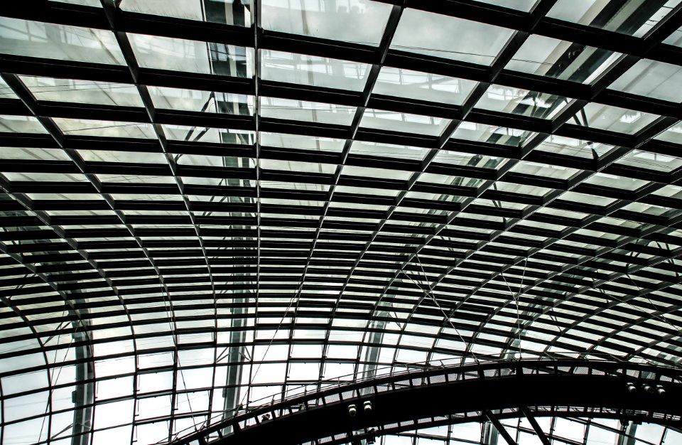Grayscale Photography Of Ceiling