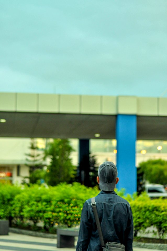 Person Wearing Blue Denim Jacket And Black Fitted Cap Near Green Leaf Bushes