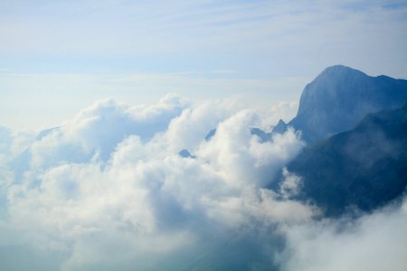 Clouds Formation On Top Of Mountain Photography photo