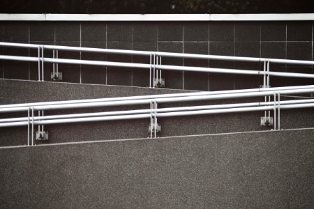 Gray Stainless Steel Stairway Hand Rails