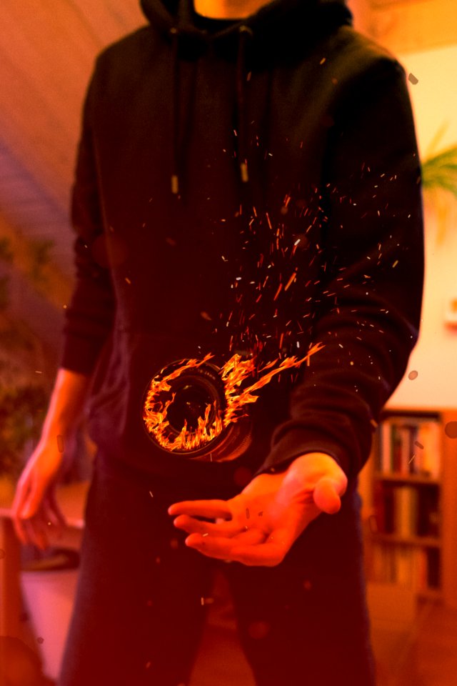 Man With Black Pullover Hoodie And Pants