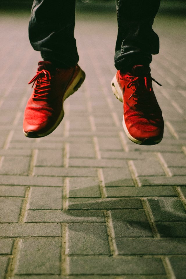 Pair Of Red Running Shoes