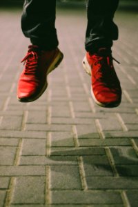 Pair Of Red Running Shoes photo