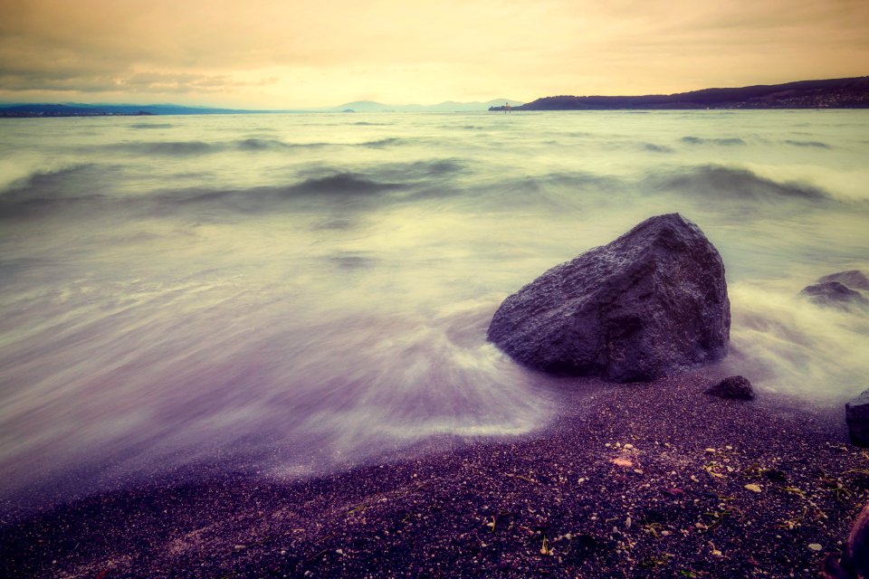 Grey Rock On Beach