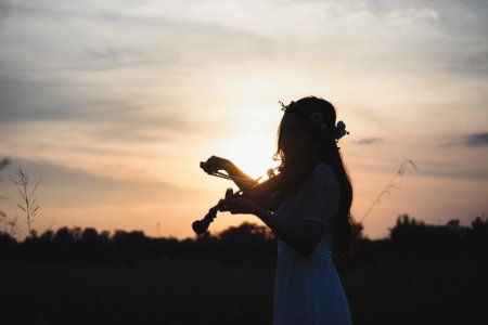 Woman In White Short-sleeved Dress photo