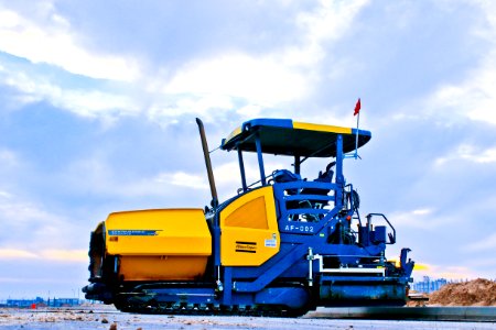 Photo Of Blue And Yellow Truck photo